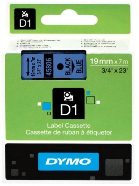 CINTA DYMO D1 19mm x 7m NEG/AZU S0720860