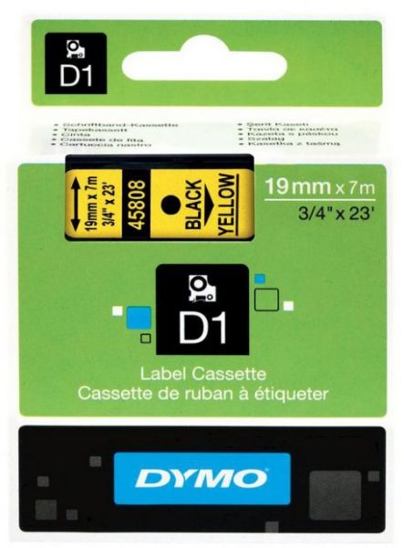 CINTA DYMO D1 19mm x 7m NEG/AMA.S0720880