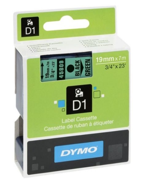 CINTA DYMO D1 19mm x 7m NEG/VER.S0720890